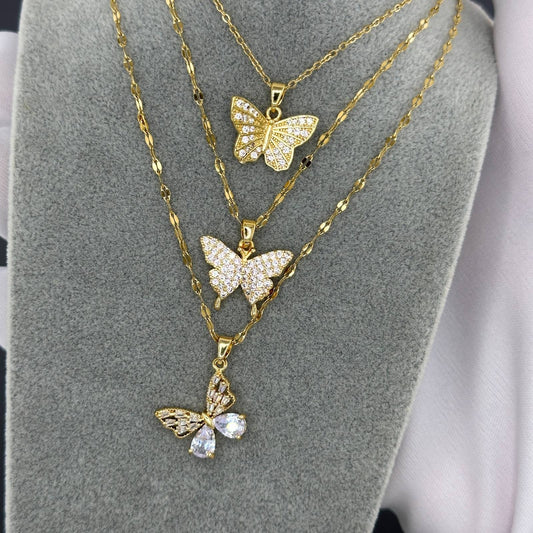 Butterfly necklace women’s designer jewellery 18K gold plated stainless steel