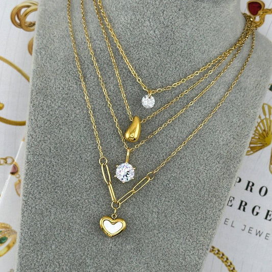 Luxury 18K gold plated necklace stainless steel jewellery for women