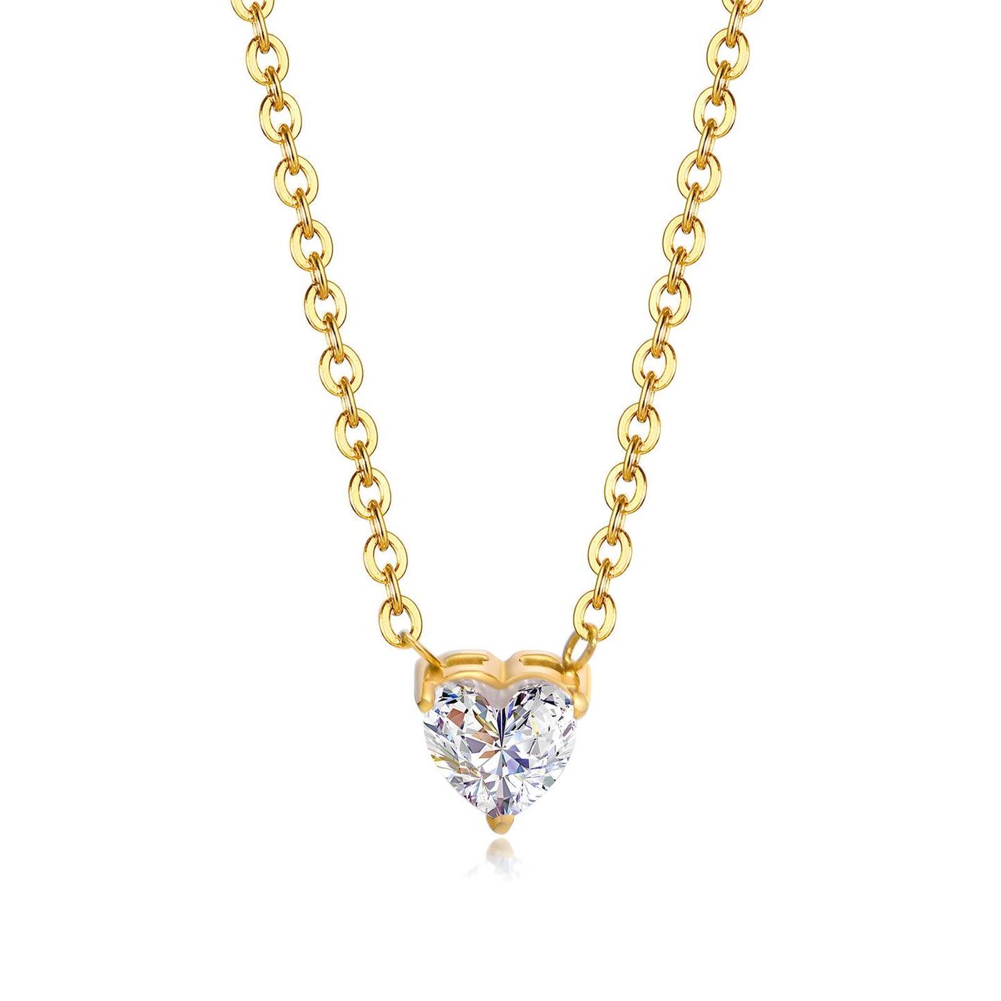 Hearts necklace 18K gold plated stainless steel jewellery gift for women