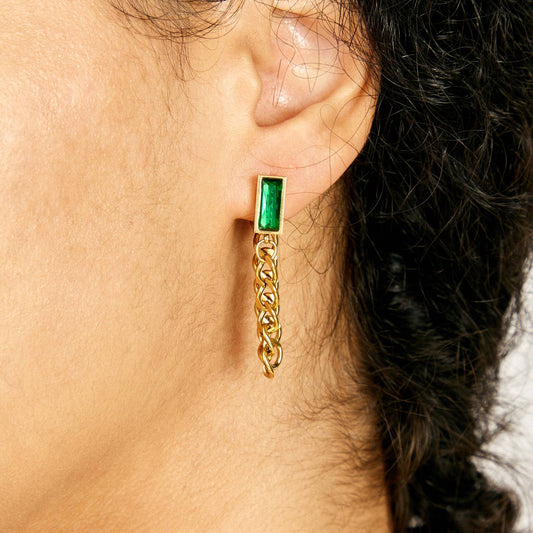 Earrings, 18K Gold Plated Steel