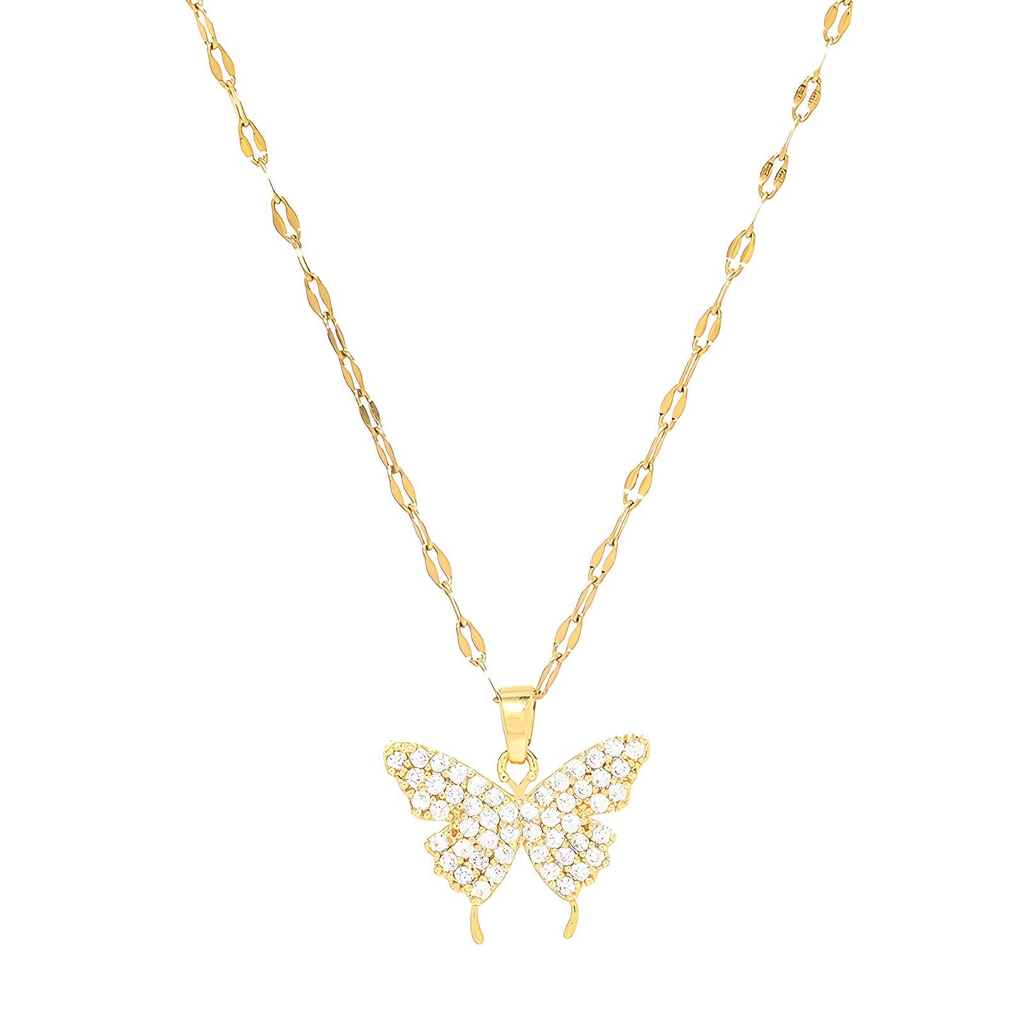 Butterfly necklace women’s designer jewellery 18K gold plated stainless steel