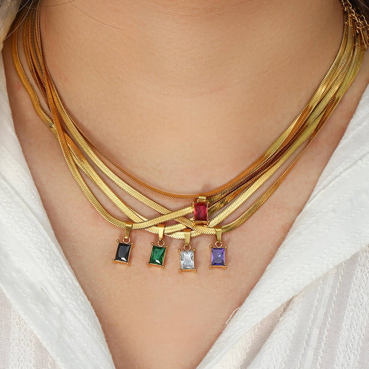 Necklace, 18K Gold Plated Steel