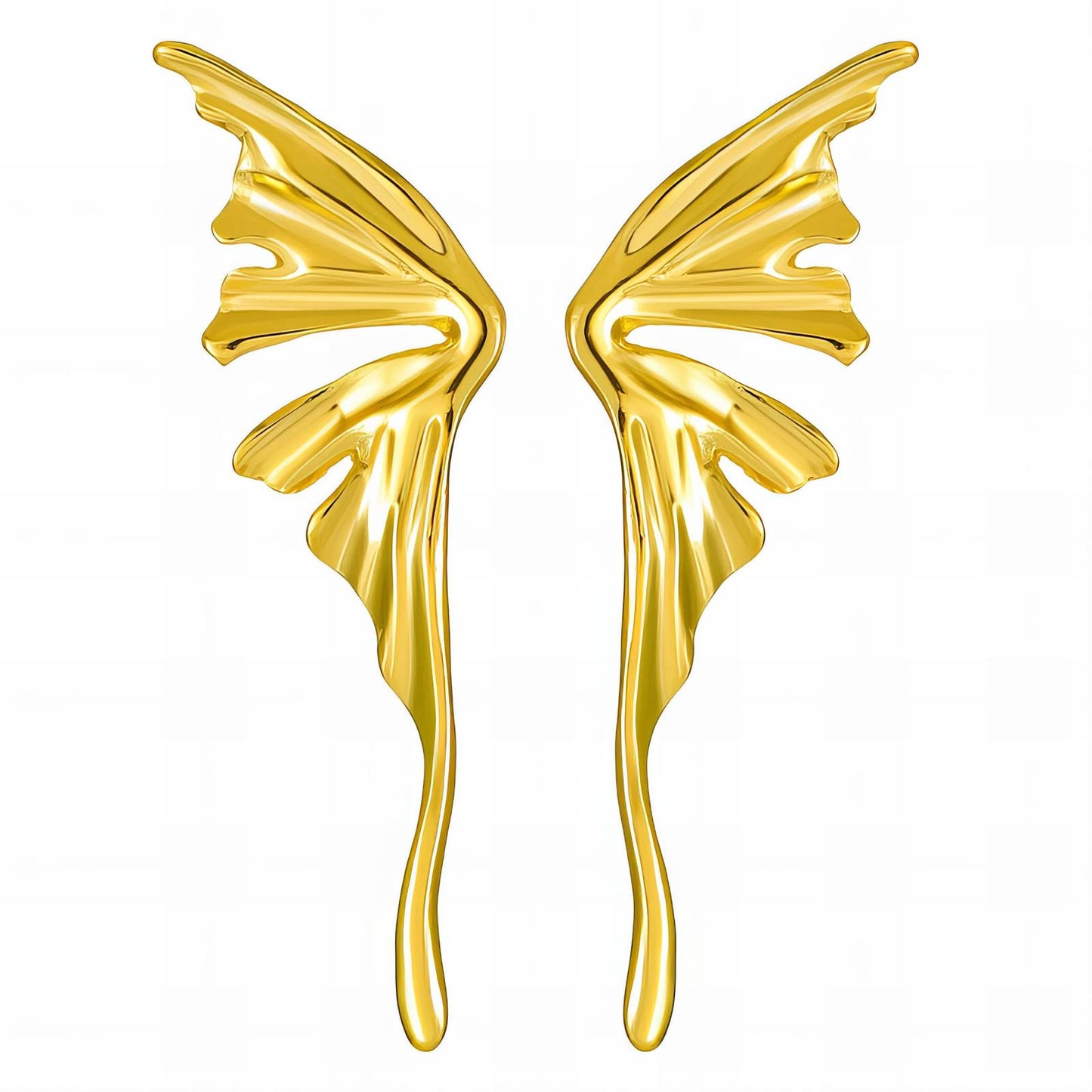 Earrings, 18K Gold Plated Steel