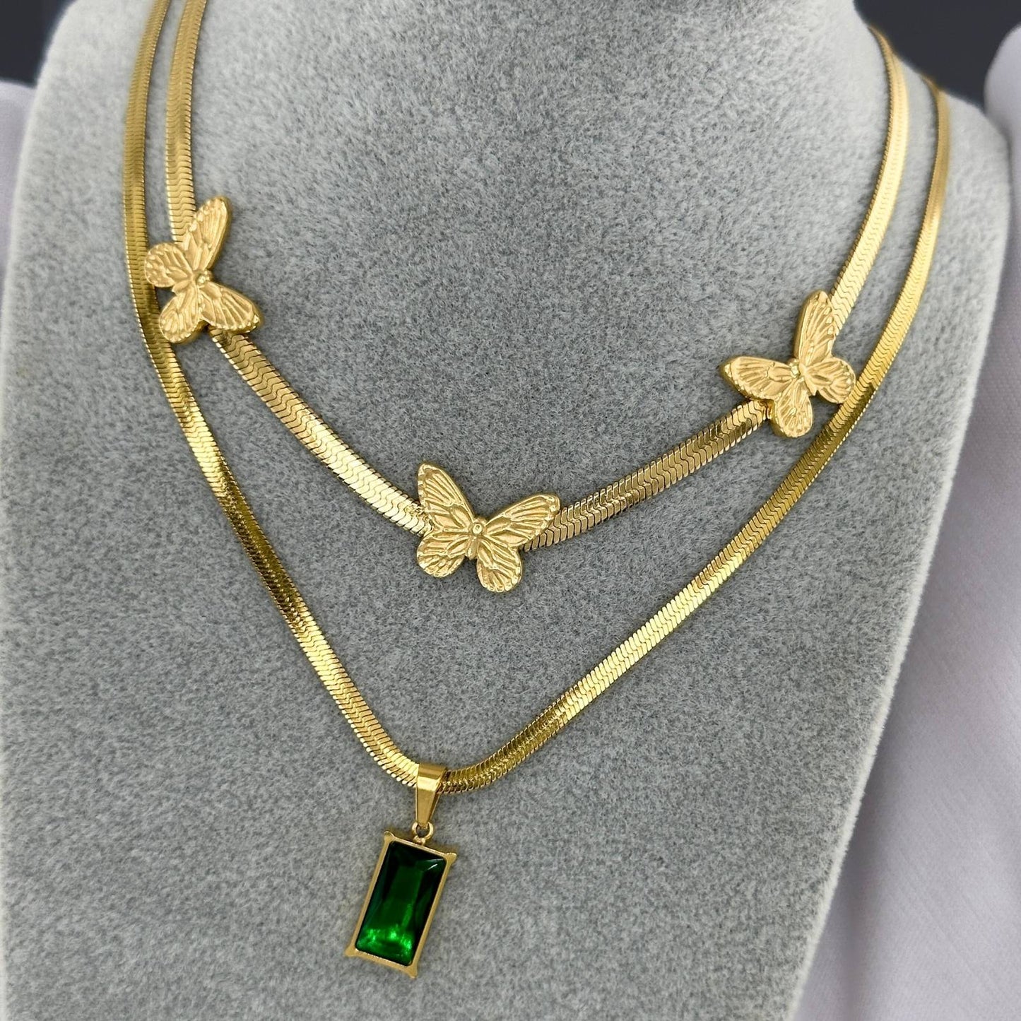 Necklace, 18K Gold Plated Steel
