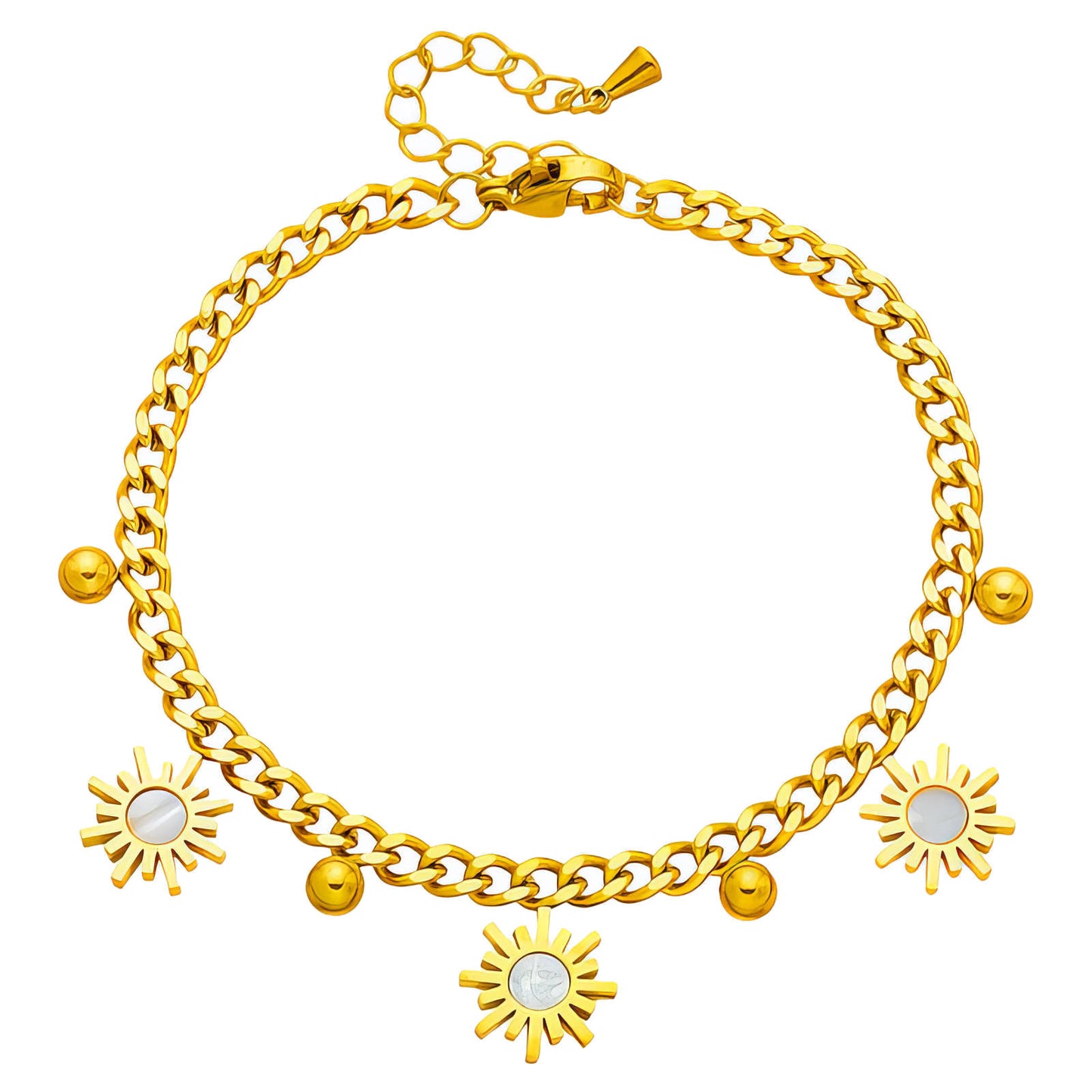 Flower Meadow Bracelet, 18K Gold Plated Steel