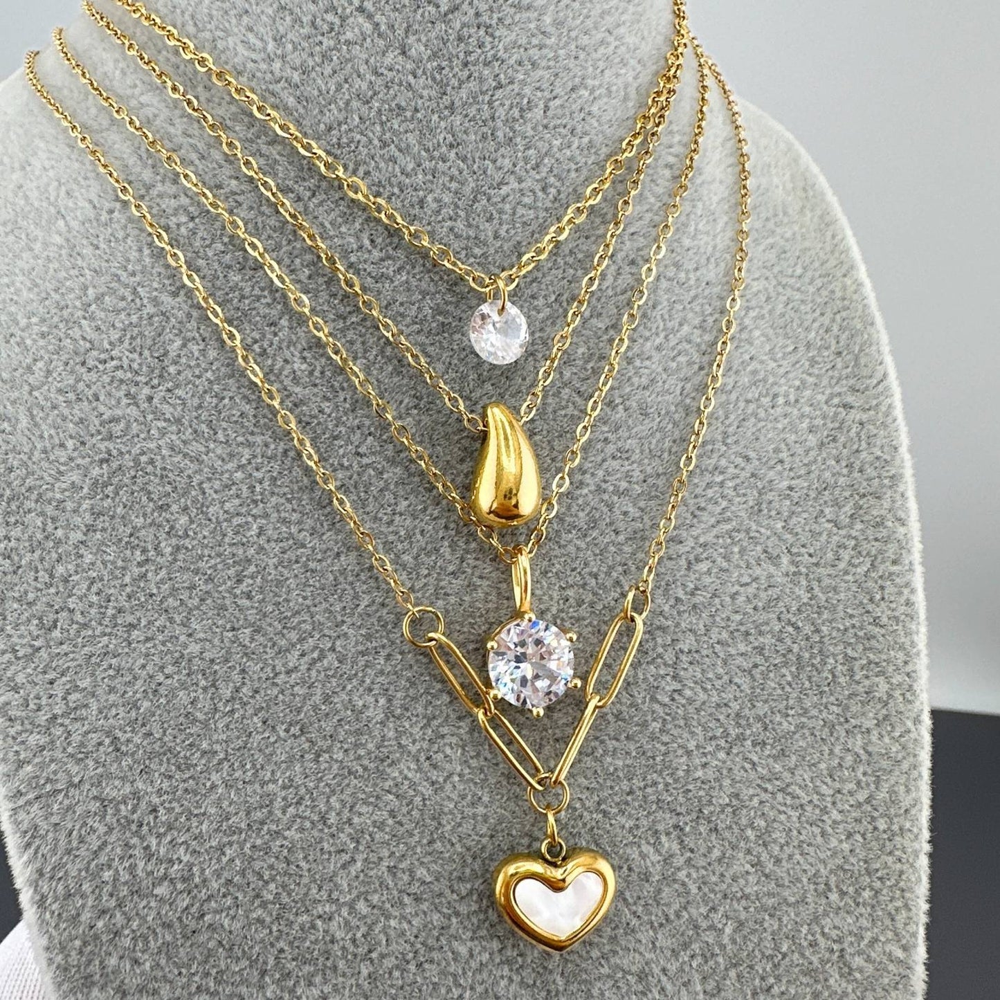 Luxury 18K gold plated necklace stainless steel jewellery for women