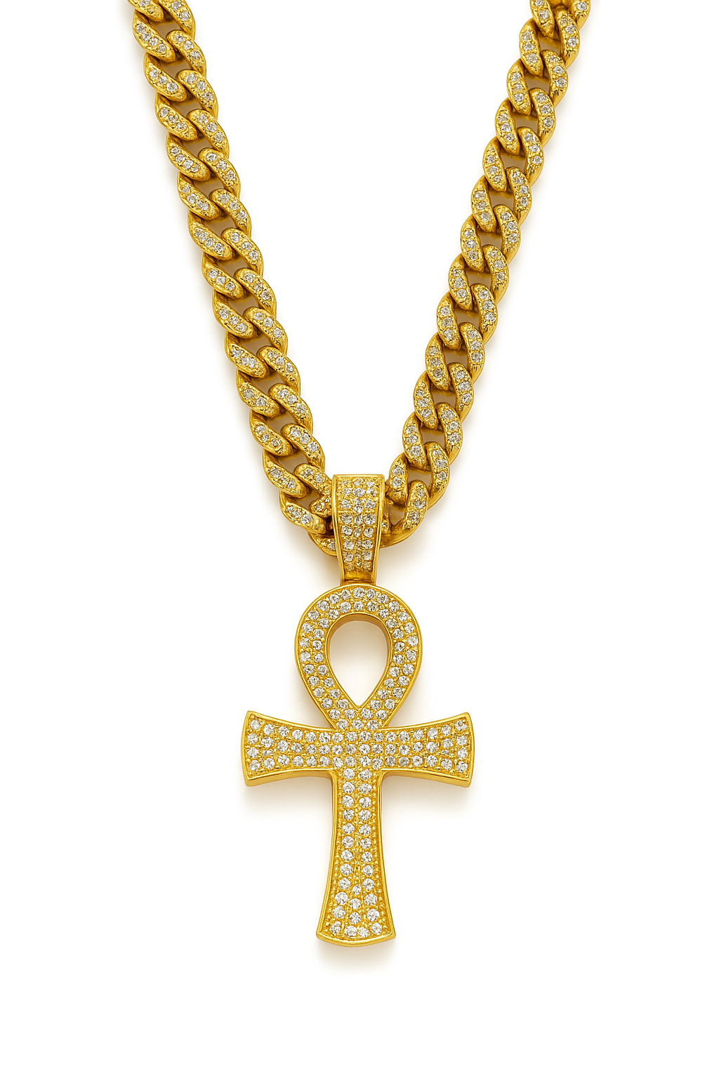 Gold Ankh Pendant Chain