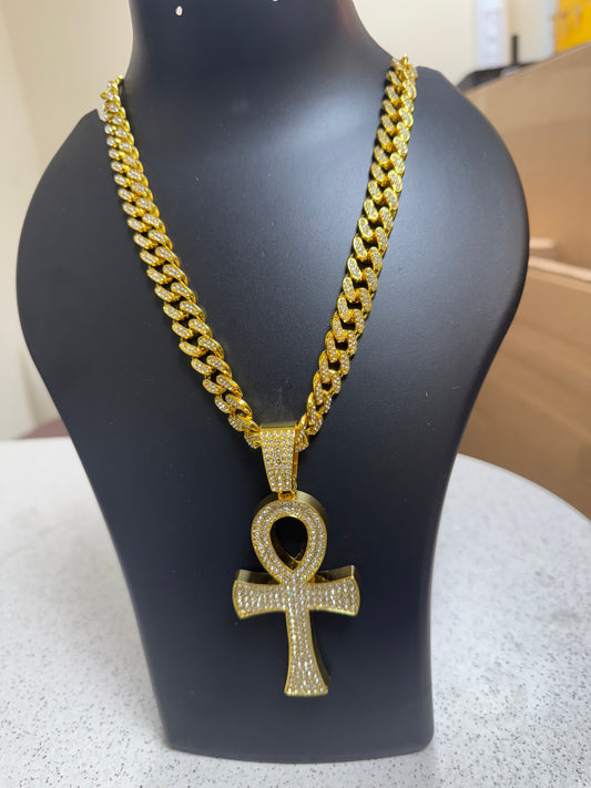 Gold Ankh Pendant Chain