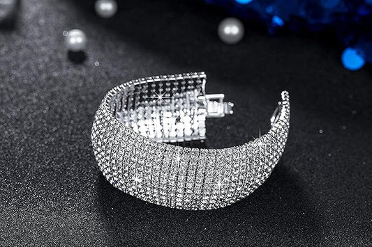 Luxury Diamond Rhinestone silver Bracelet