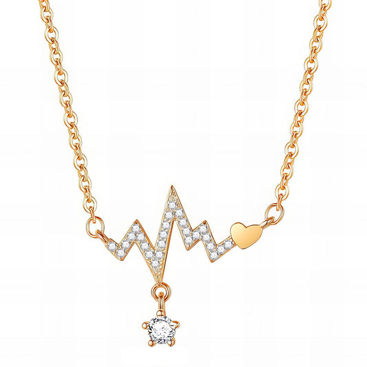 Heart necklace for women 18K gold plated stainless steel jewellery gift