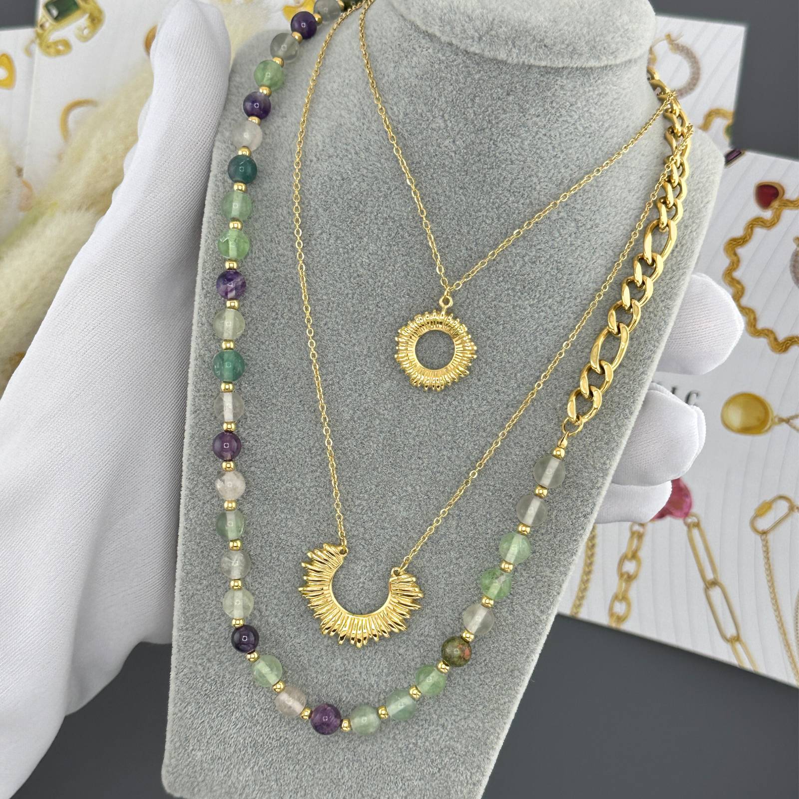 Women’s necklace 18K gold plated stainless steel designer jewellery