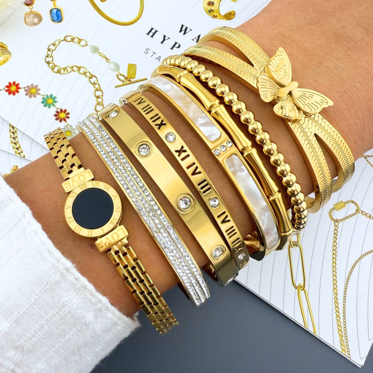 Luxury bracelet 18K gold plated stainless steel women’s jewellery
