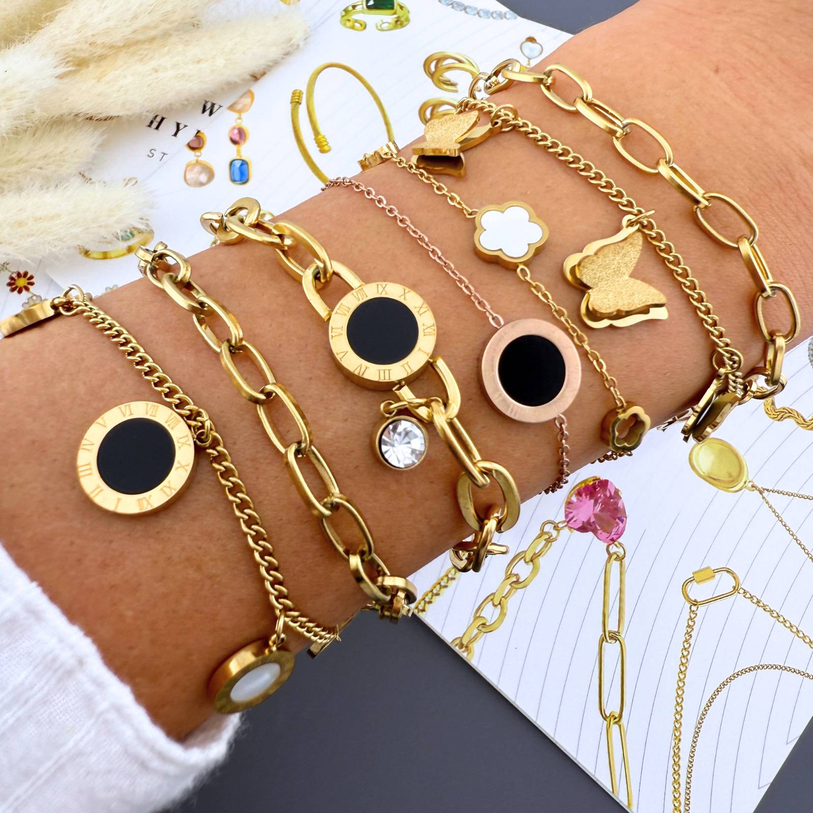 18K gold plated bracelet stainless steel jewellery for women