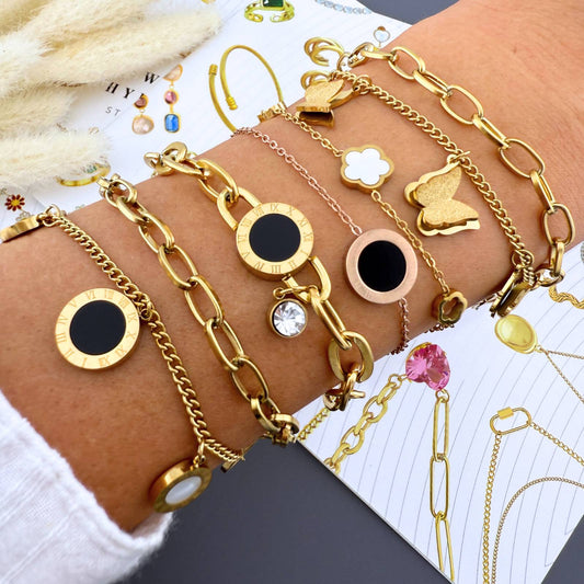 18K gold plated bracelet stainless steel jewellery for women