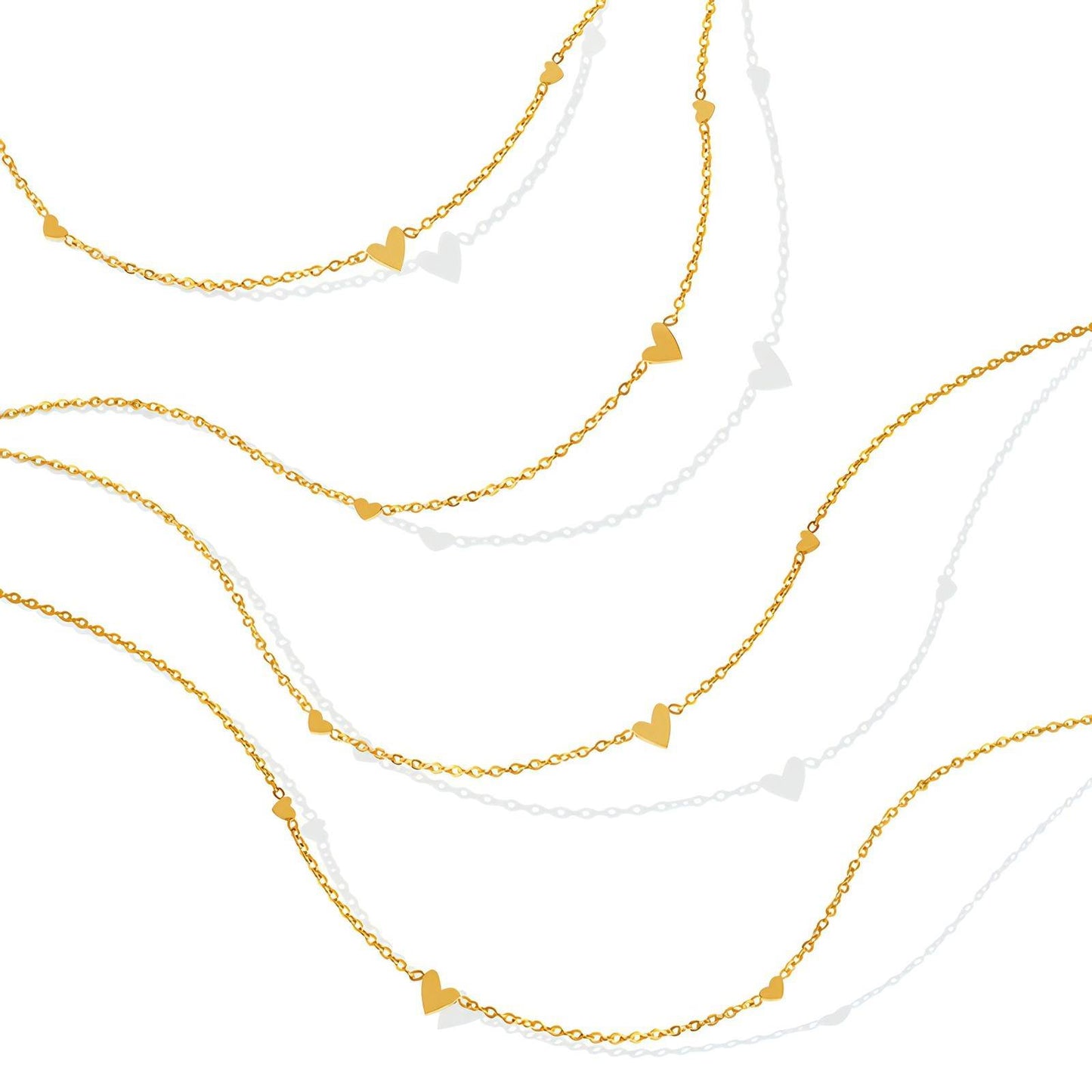 Heart necklace for women 18K gold plated stainless steel jewellery gift