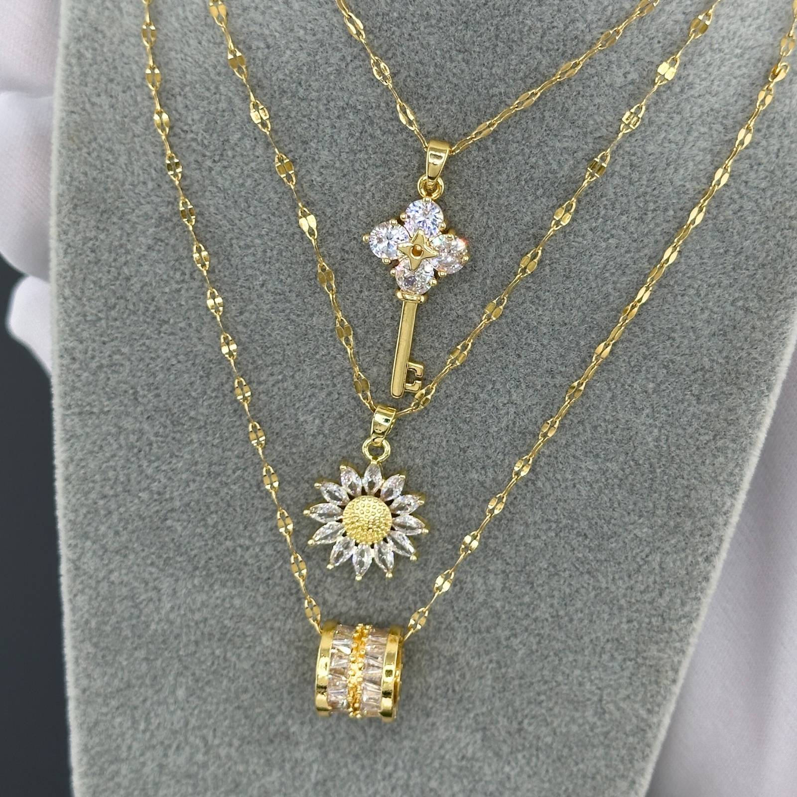 Key necklace 18K gold plated stainless steel jewellery for her