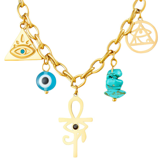Evil eye charm necklace