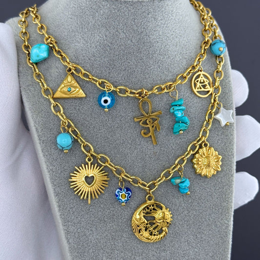 Evil eye charm necklace