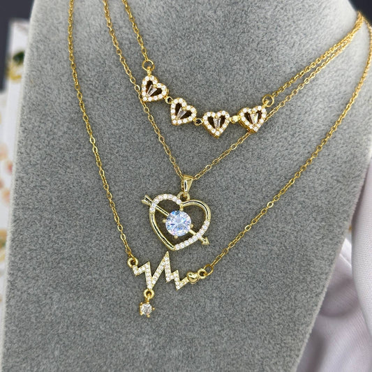 Heart necklace for women 18K gold plated stainless steel jewellery gift
