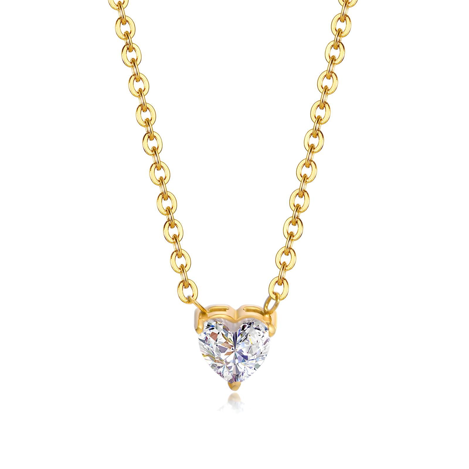 Hearts necklace 18K gold plated stainless steel jewellery gift for women
