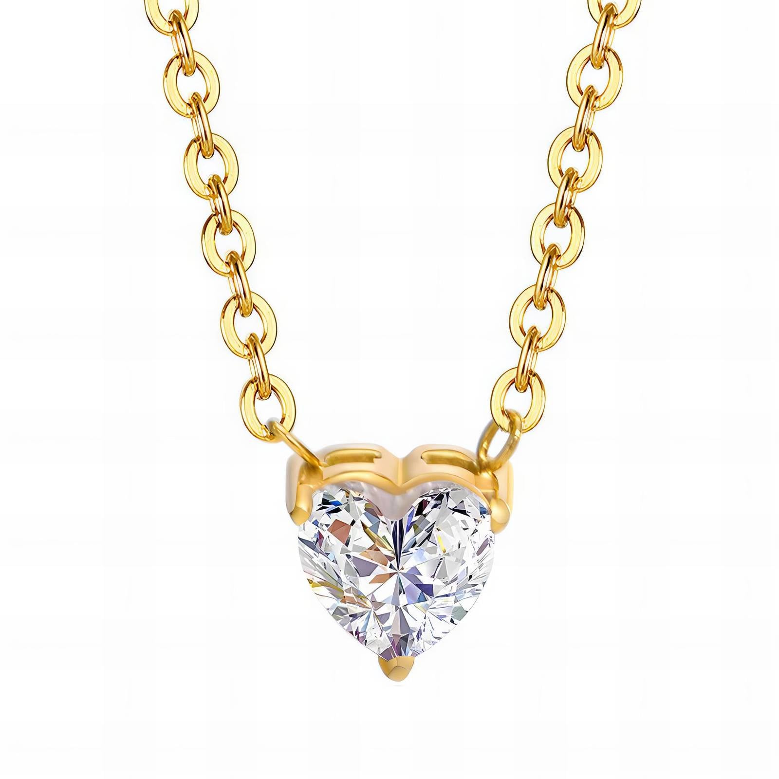 Hearts necklace 18K gold plated stainless steel jewellery gift for women