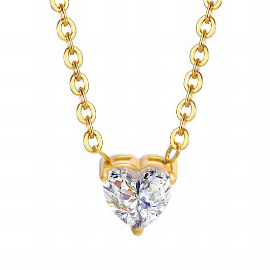 Hearts necklace 18K gold plated stainless steel jewellery gift for women