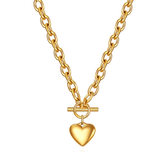 Heart necklace 18K gold plated stainless steel jewellery gift for women