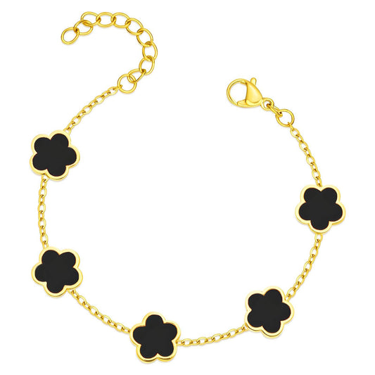 Flower meadow bracelet 18K gold plated stainless steel designer jewellery