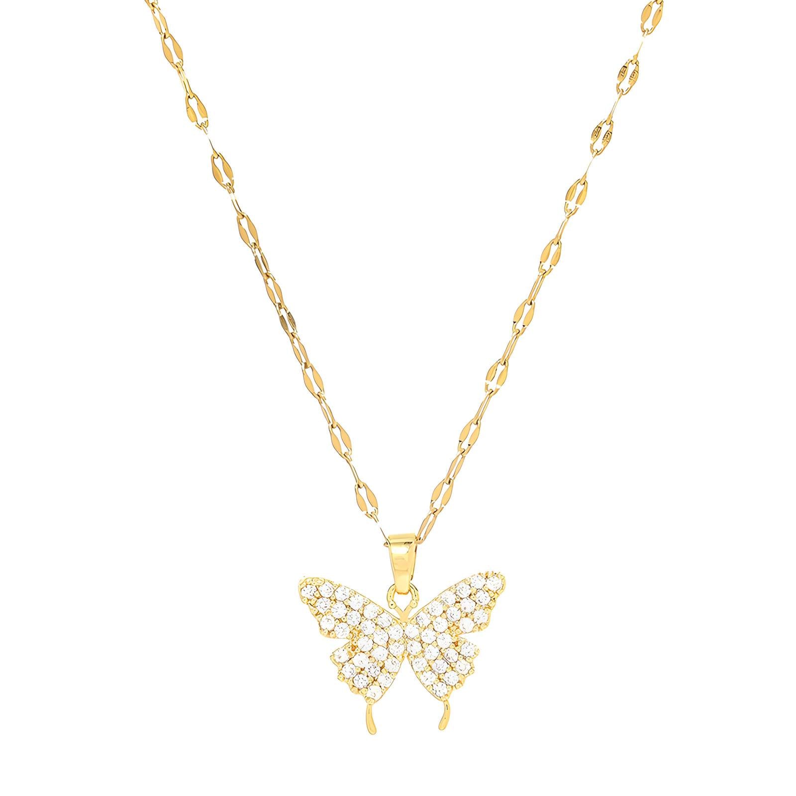 Butterfly necklace women’s designer jewellery 18K gold plated stainless steel