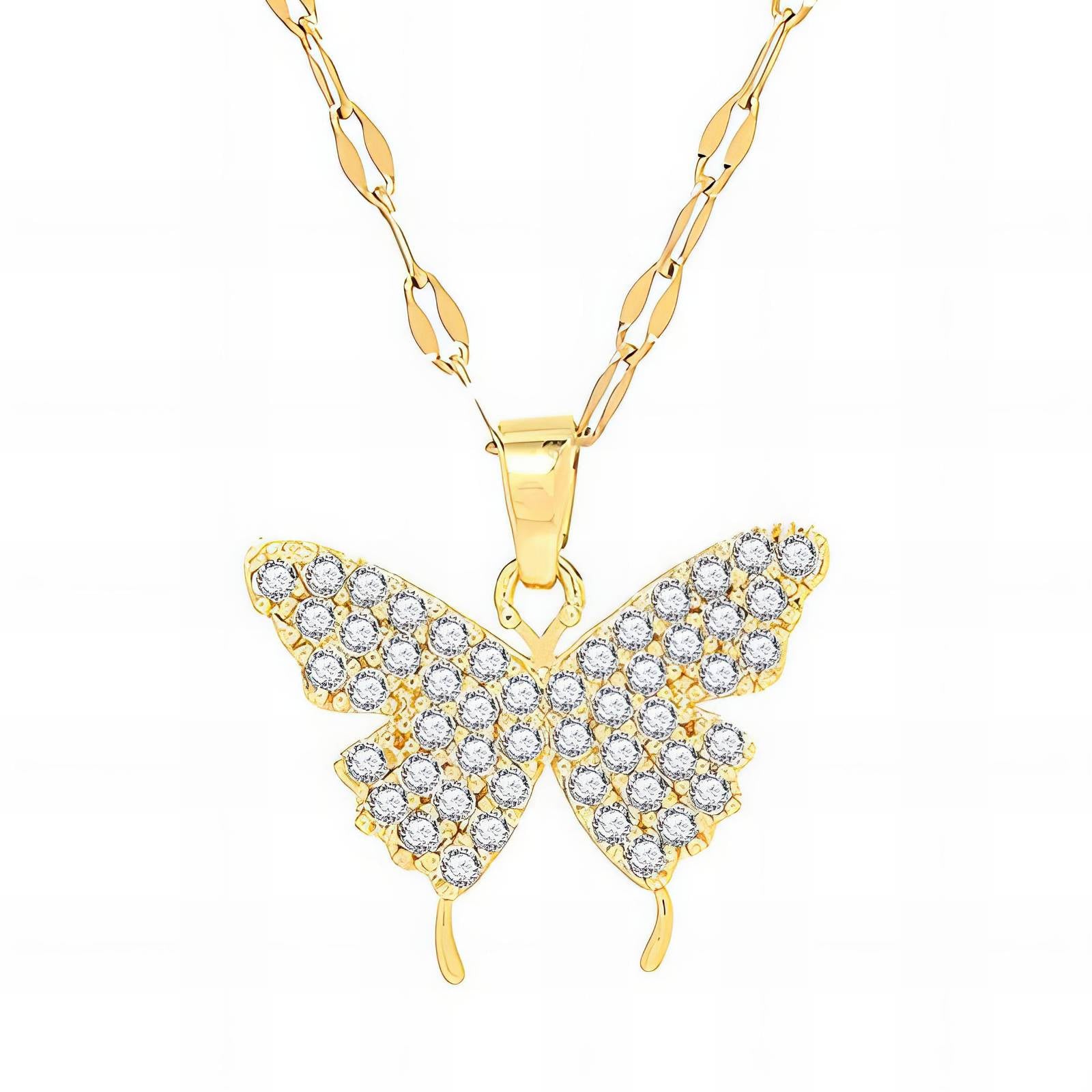 Butterfly necklace women’s designer jewellery 18K gold plated stainless steel