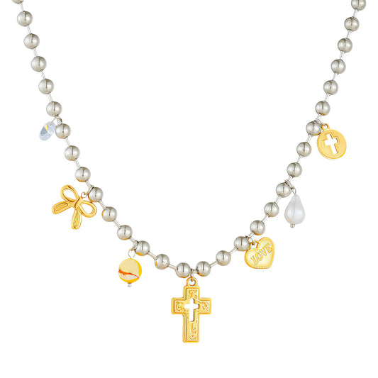 Cross necklace 18K gold plated stainless steel jewellery gift for her