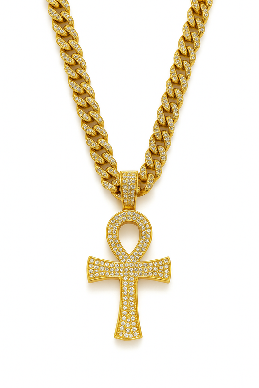 Gold Ankh Pendant Chain