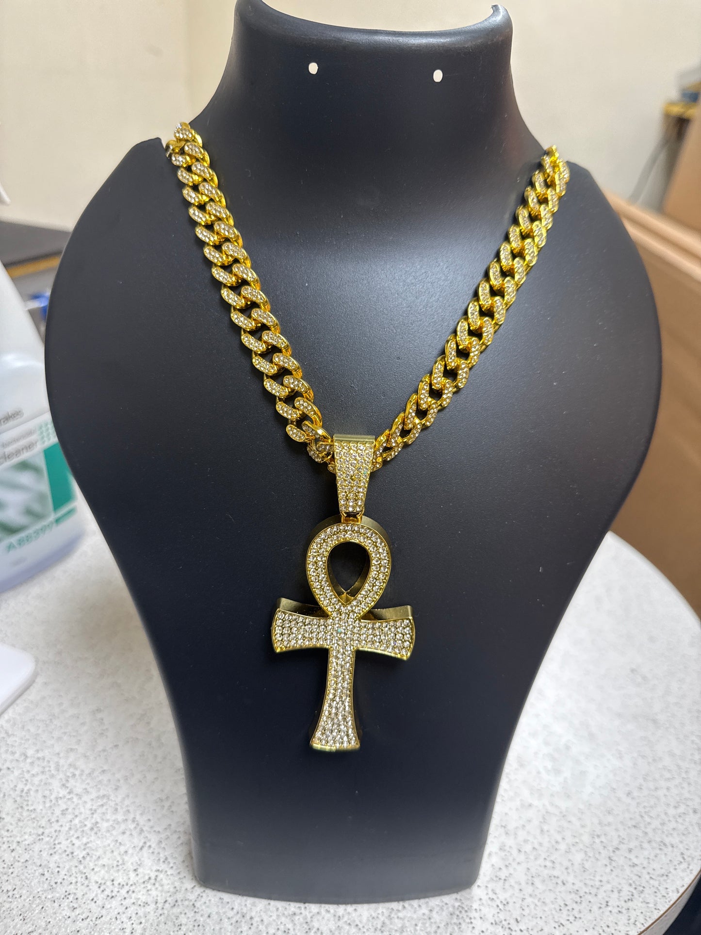 Gold Ankh Pendant Chain