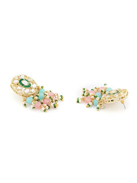 Multicolor Pearl & Gold Choker Jewelry Set